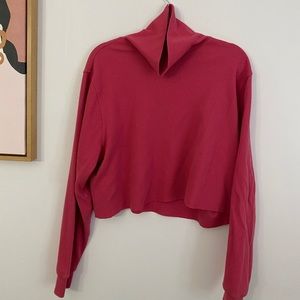 Pink Ribbed cropped sweater